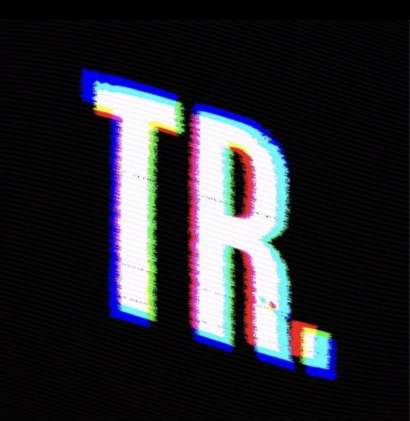 True Reason Ministries logo, TR. in glitch-style lettering